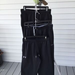 3 Pairs Pull on Sweatpants, Black, Medium, Under Armour, Champion, Nike, Unisex
